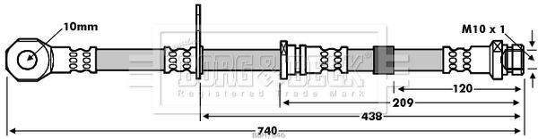 BORG & BECK Тормозной шланг BBH7646